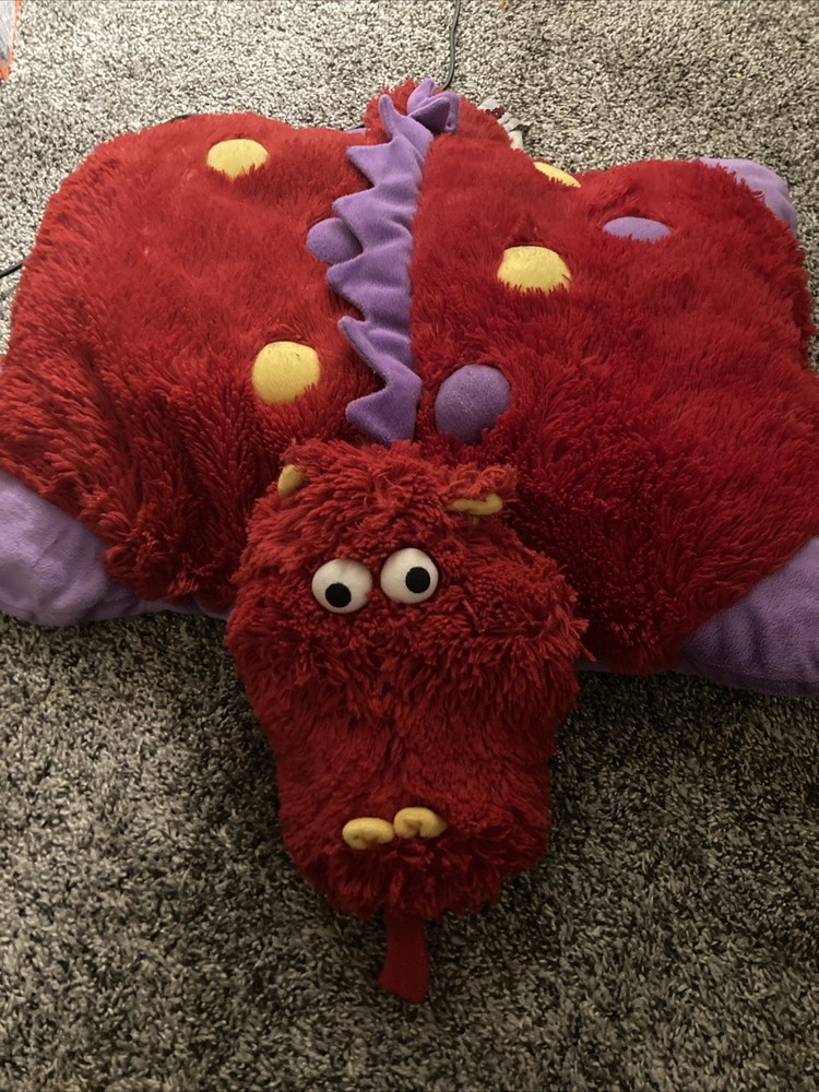 Red Dragon Plush Pillow Pet Cuddly Soft Stuffed Animal Toy  