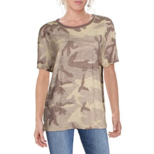 Free People NWT Womens Maybelle Printed Sheer Top T-Shirt Top Camo Purple Size S