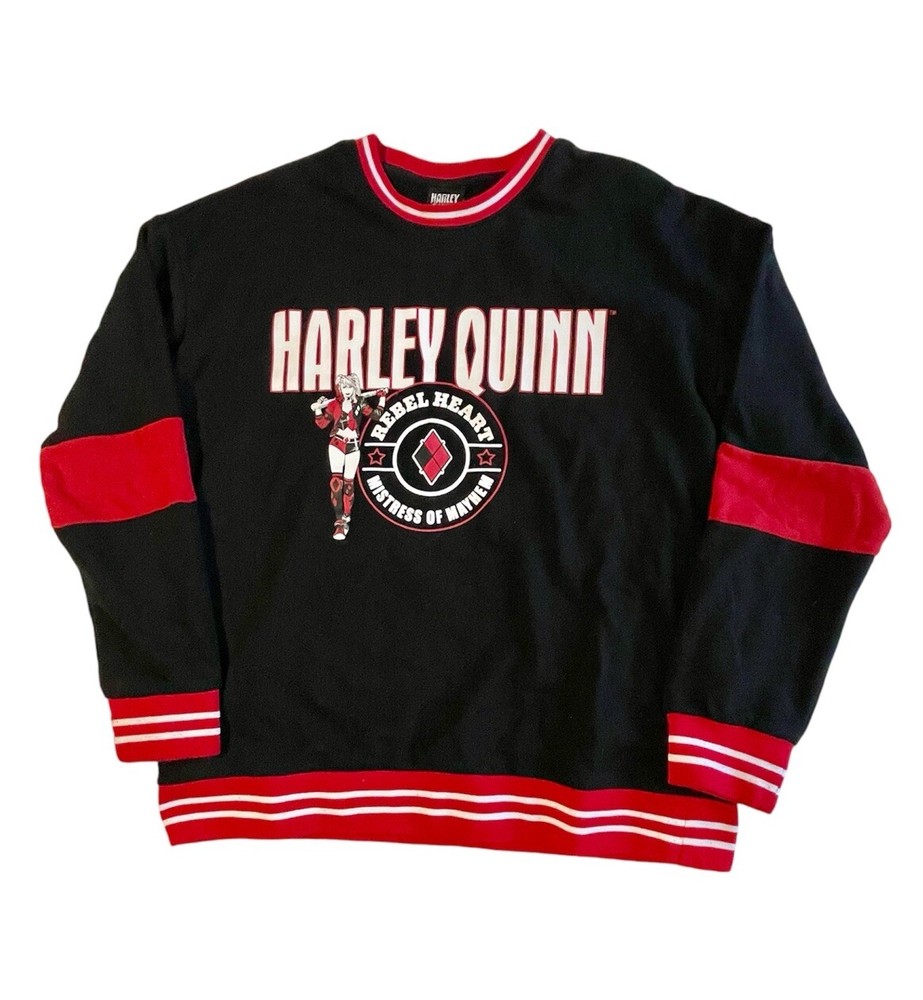 DC Comics Batman Harley Quinn Sweatshirt Men’s Large Graphic Pullover Crew Neck