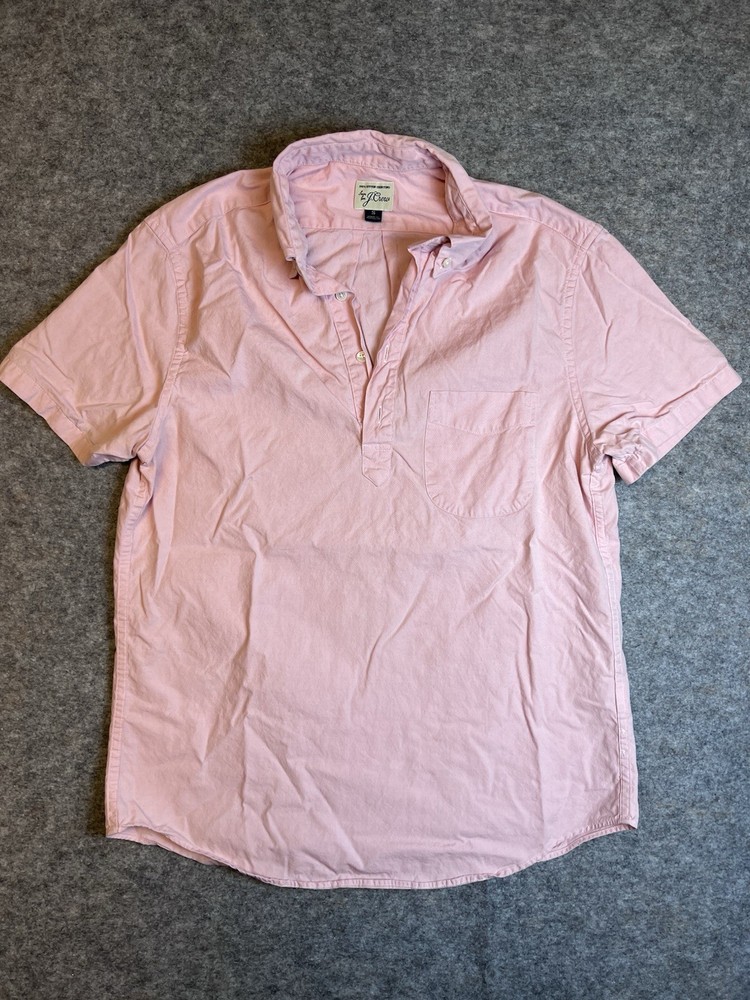 J.Crew Popover Shirt Short Sleeves Pink Women’s Size S 100% Cotton