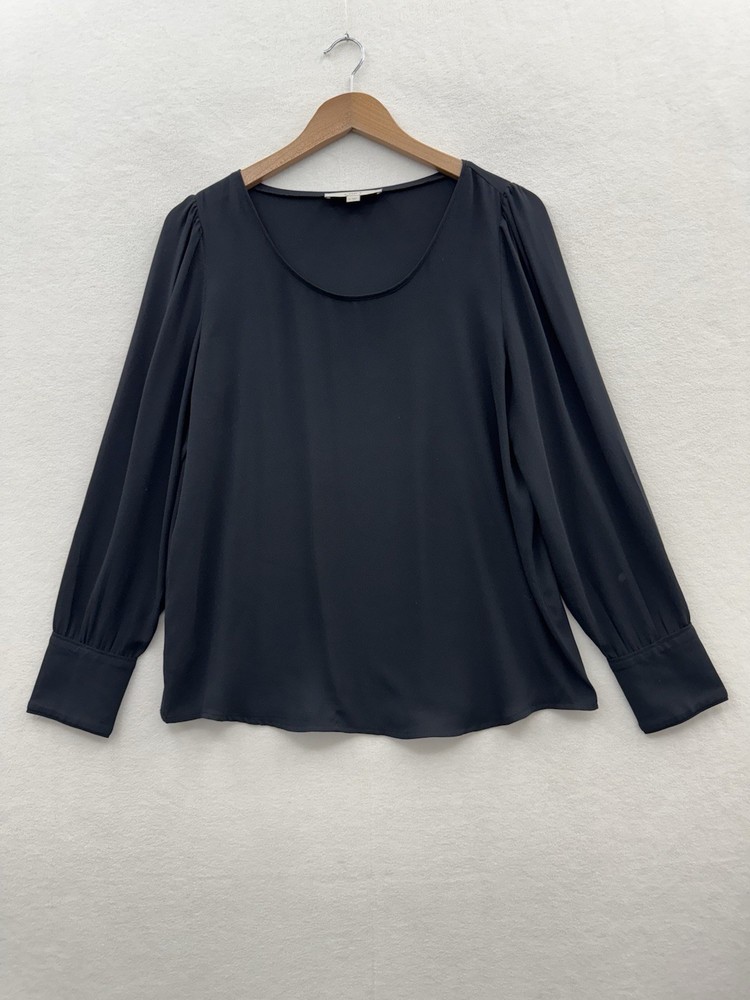 LOFT Women's Medium Black Tunic Blouse for Elegant Casual Wear