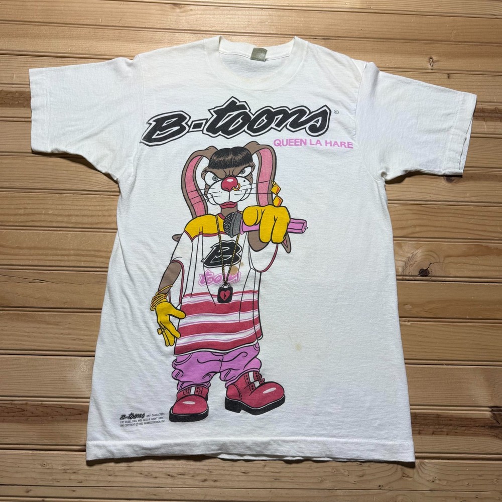 Vintage 1993 B-Toons Queen La Hare Hip Hop Rap Graphic T-Shirt USA Youth Medium