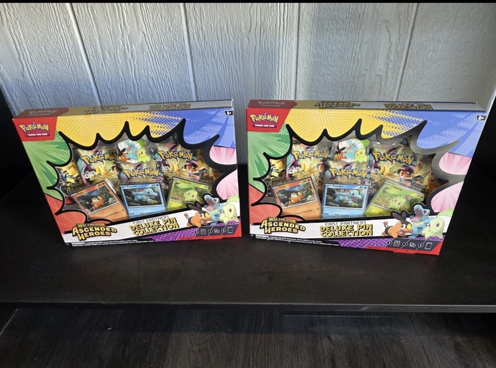 Pokemon Ascended Heroes First Partner Deluxe Pin Collection Sealed New Lot Of 2
