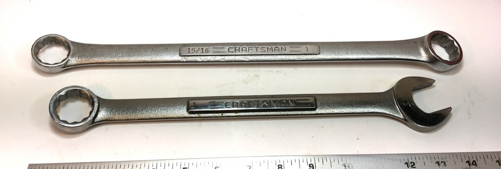 Vintage Craftsman Forged USA Wrenches 43929 15/16 x 1