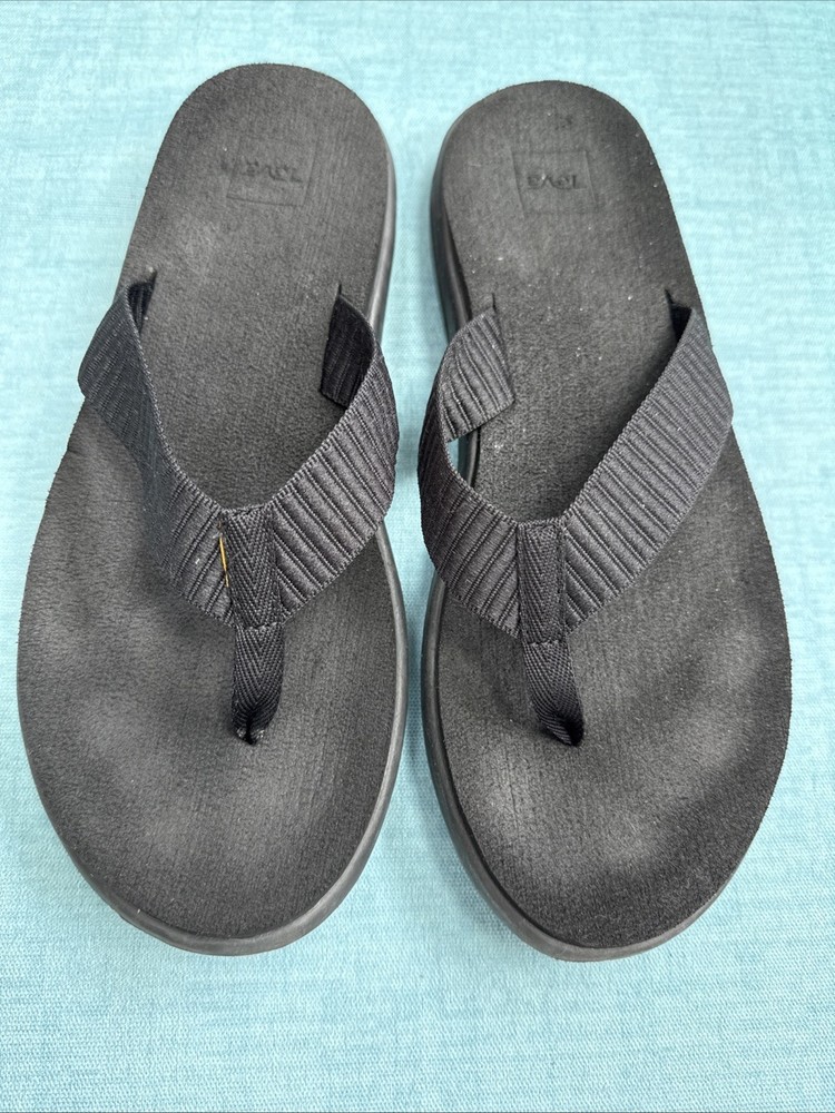 TEVA VOYA Women's Flip Flop Sandals Black Size 10 1019040