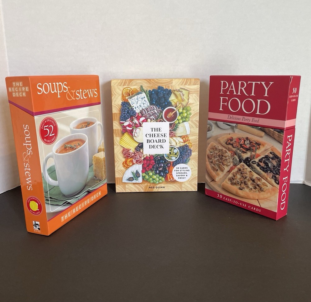 The Cheese Board Deck-Soups & Stews-Party Food-Lot Of 3 Recipe Cards Cooking