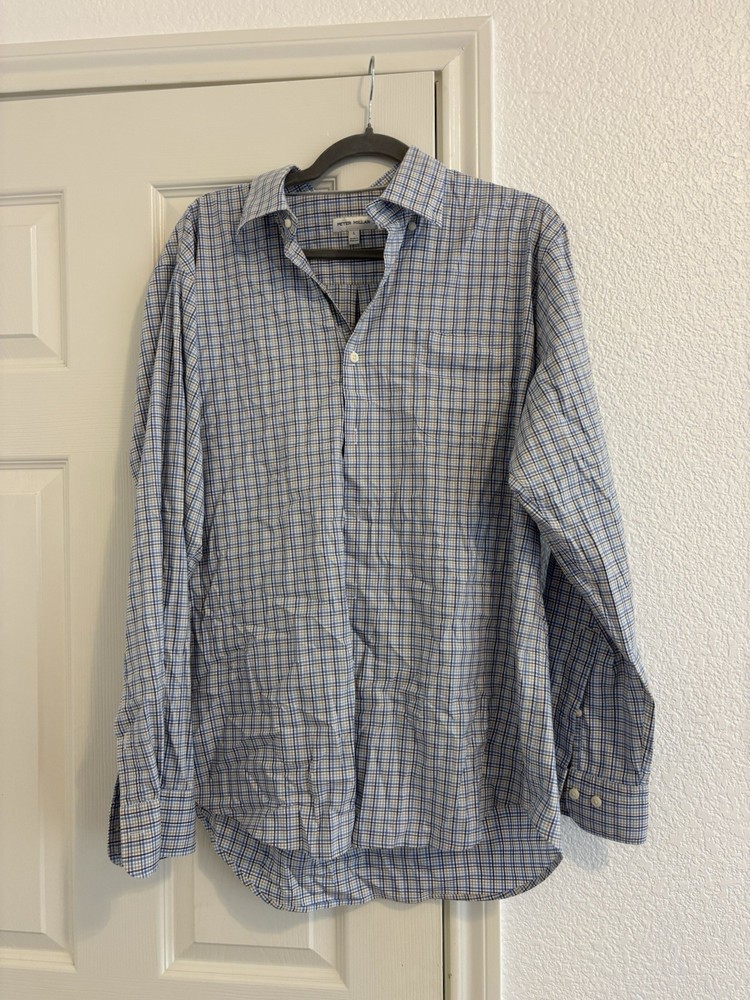 Peter Millar Plaid Button Down Long Sleeve Shirt L