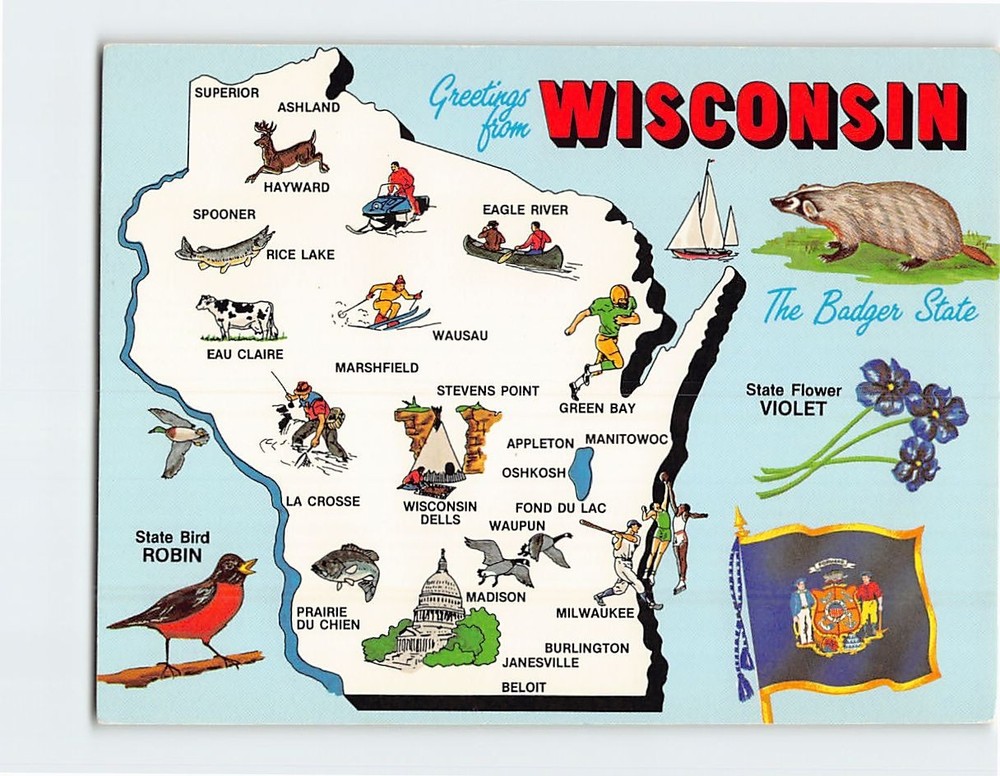 Postcard Greetings from Wisconsin USA