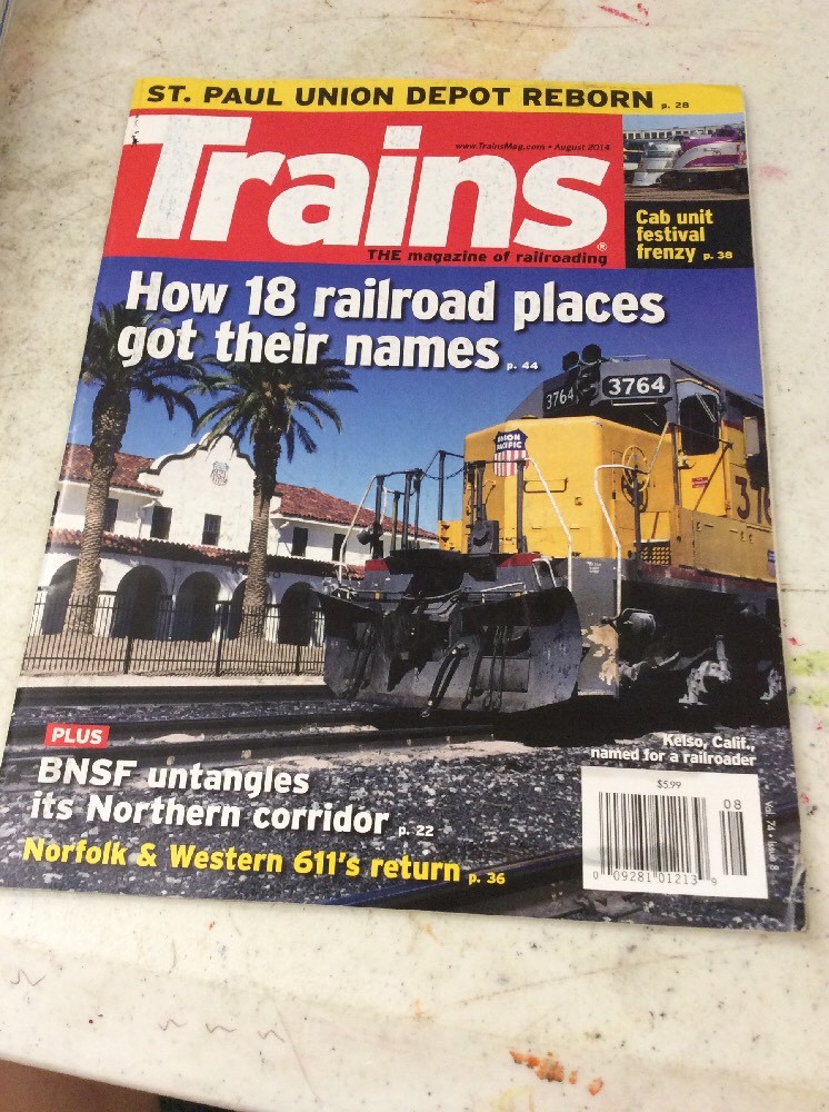 TRAIN MAGAZINE “TRAINS” August 2014