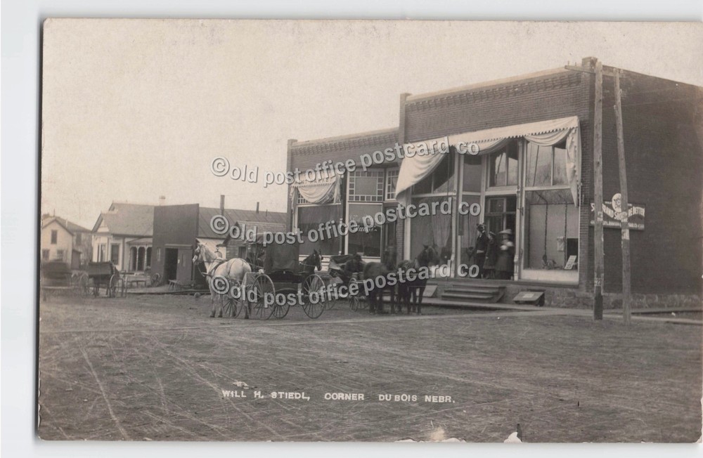 DuBois, Nebraska-Main Street Scene-Stores-c1907-Yocam-RPPC Real Photo Postcard