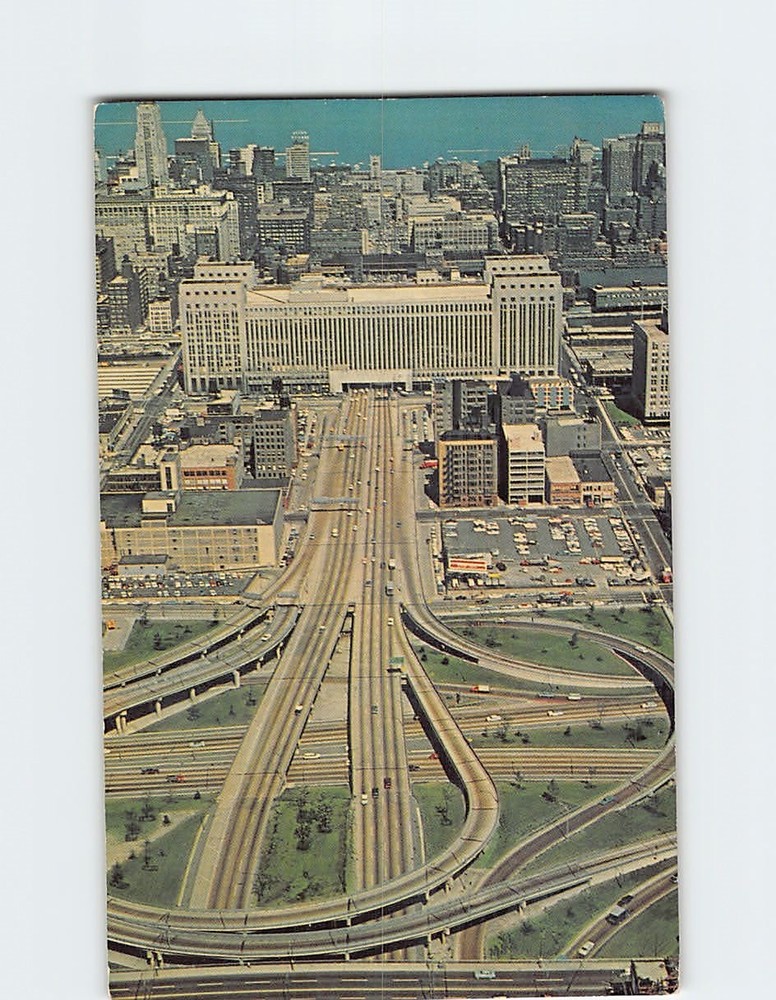 Postcard Congress Street Expressway At Dan Ryan Interchange Chicago Illinois USA