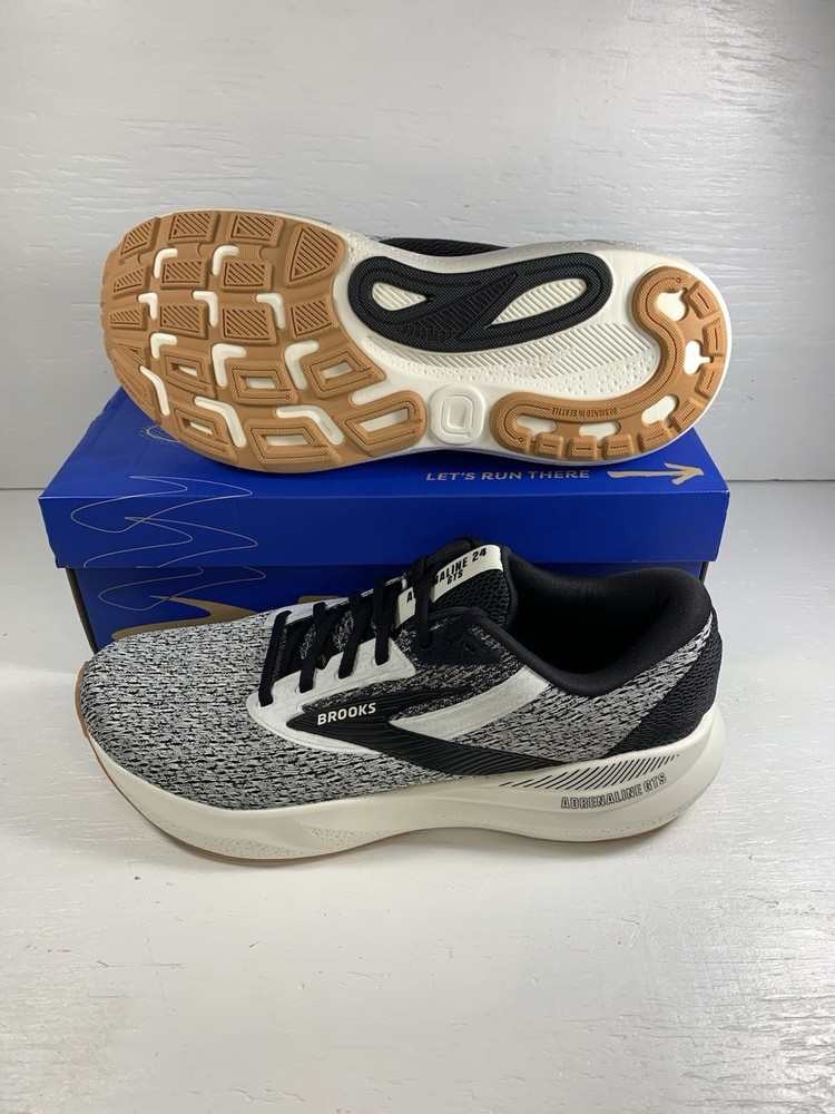 Size 10 - Brooks Adrenaline GTS 24 (Black/White) Men's Running Shoes