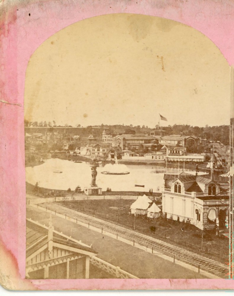 Tower of Liberty by the Lake Centennial Expo Philadelphia Stereoview 1876