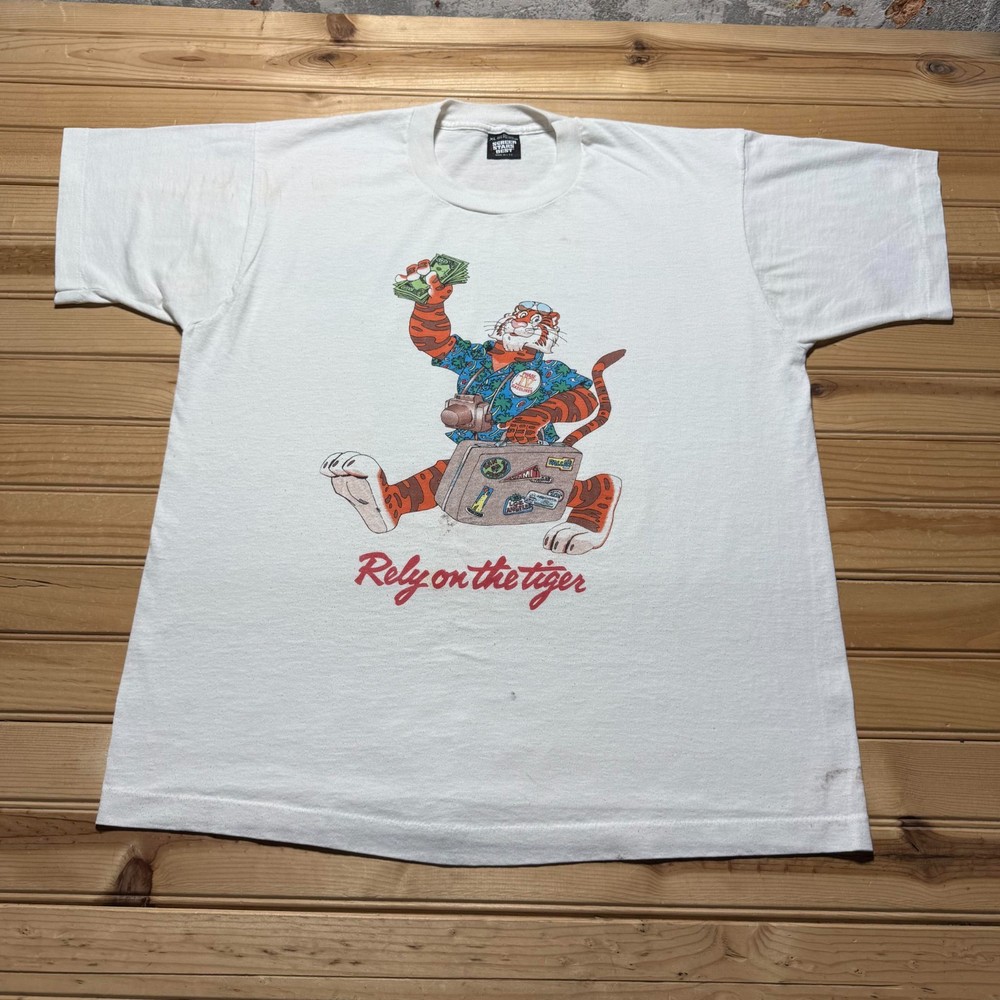 Vintage 80s Rely On Tony The Tiger Exxon Esso Gas Promo Graphic T-Shirt USA - XL