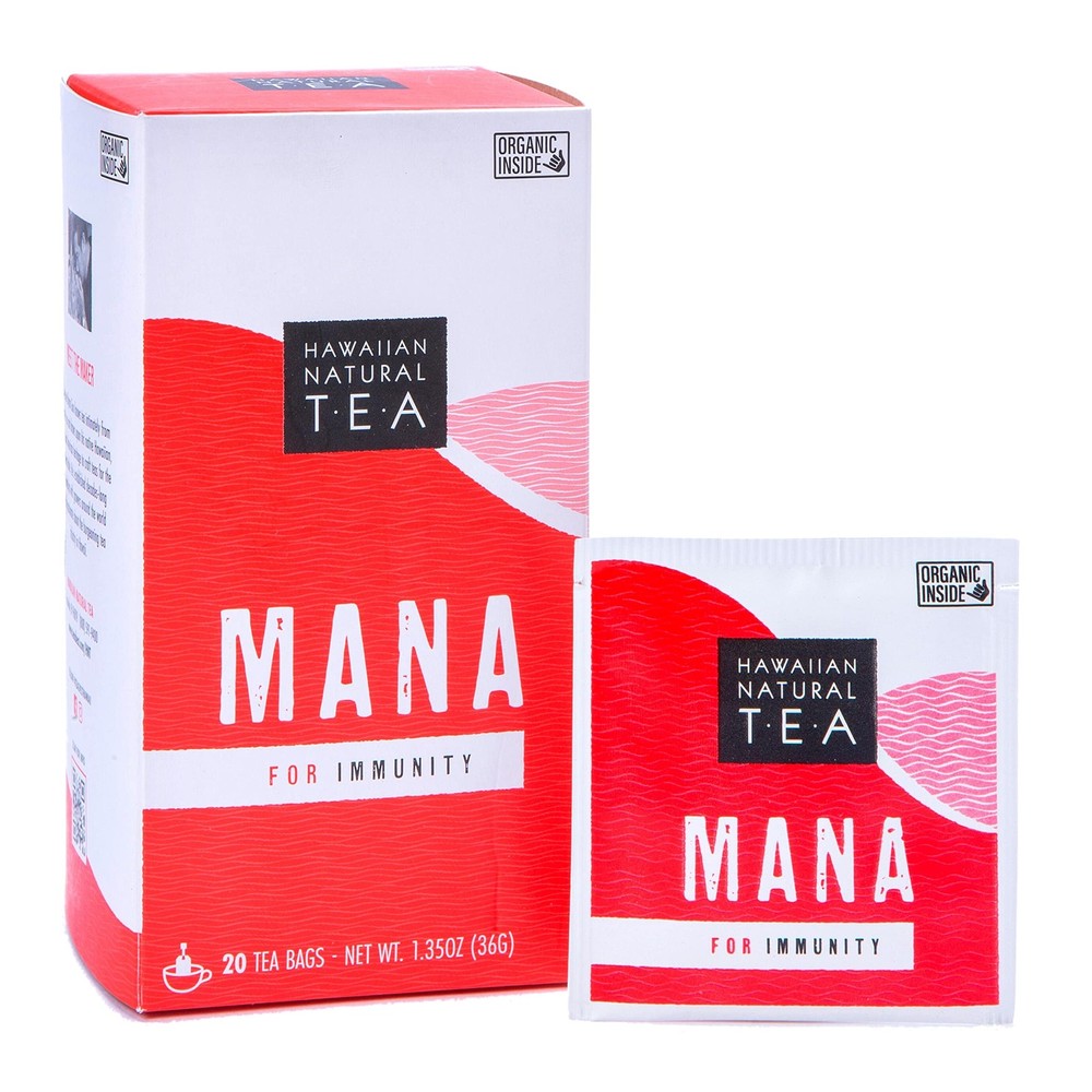 Mana Hibiscus Herbal Black Tea - All Natural Wellness 20 Count (Pack of 1)