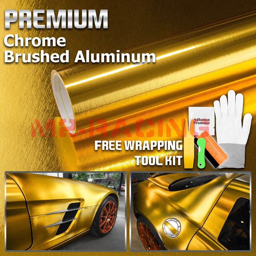 Chrome Aluminum Gold Vinyl Wrap Film Bubble Free Air Release Decal Sheet  