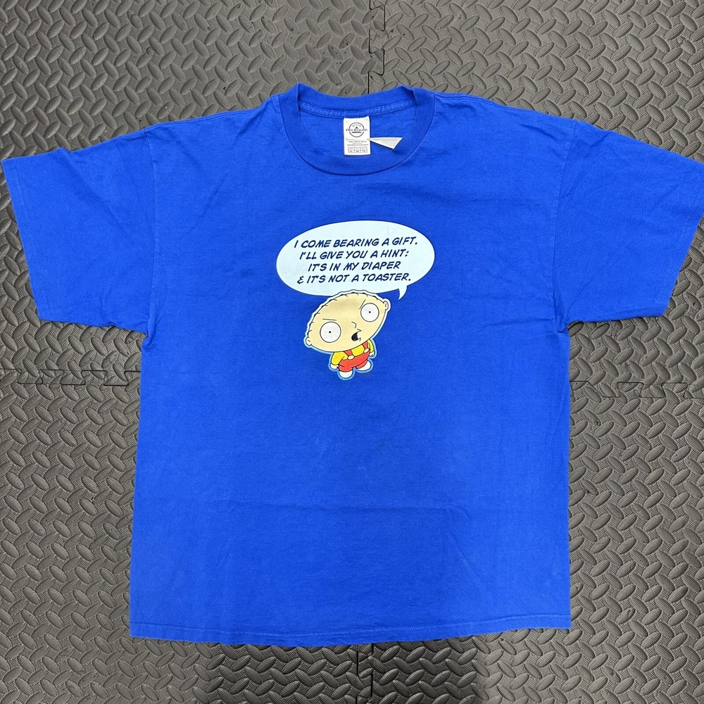 Vintage Family Guy Stewie Shirt Y2K Humor Parody TV Series Promo Tee Mens XL
