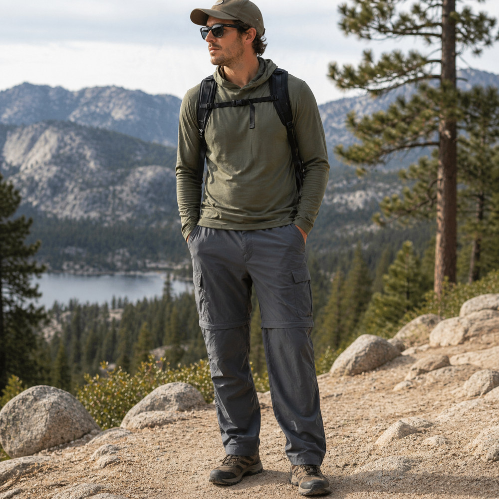 REI Co op Convertible Hiking Pants 38x34 Gray Zip-Off Nylon Outdoor Trail