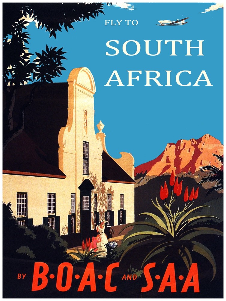 5506.Wall Decorative Poster.Room design.Fly to south Africa.BOAC and SAA.church
