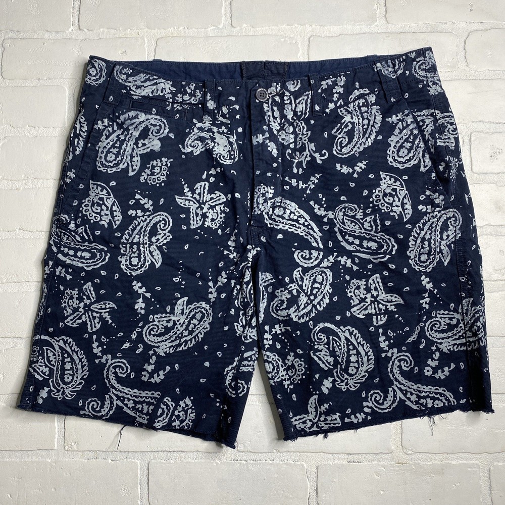 Men’s Polo Ralph Lauren Paisley Bandana Print Shorts Size 34 Blue