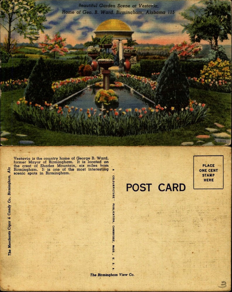 Garden at Vestavia home of George B Ward Birmingham Alabama 1940s