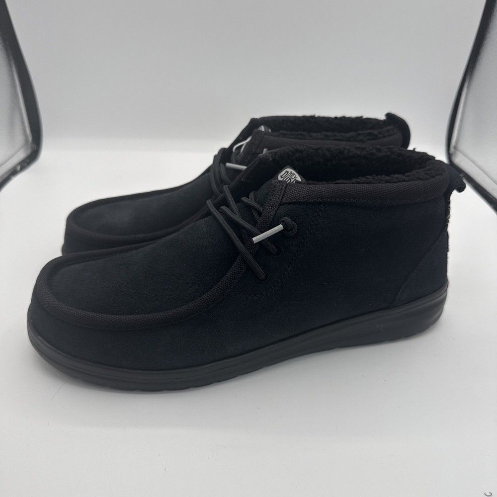 Hey Dude Men's Wally Mid GripR Classic Shoe 42052-060 Black/Black Brand New M11