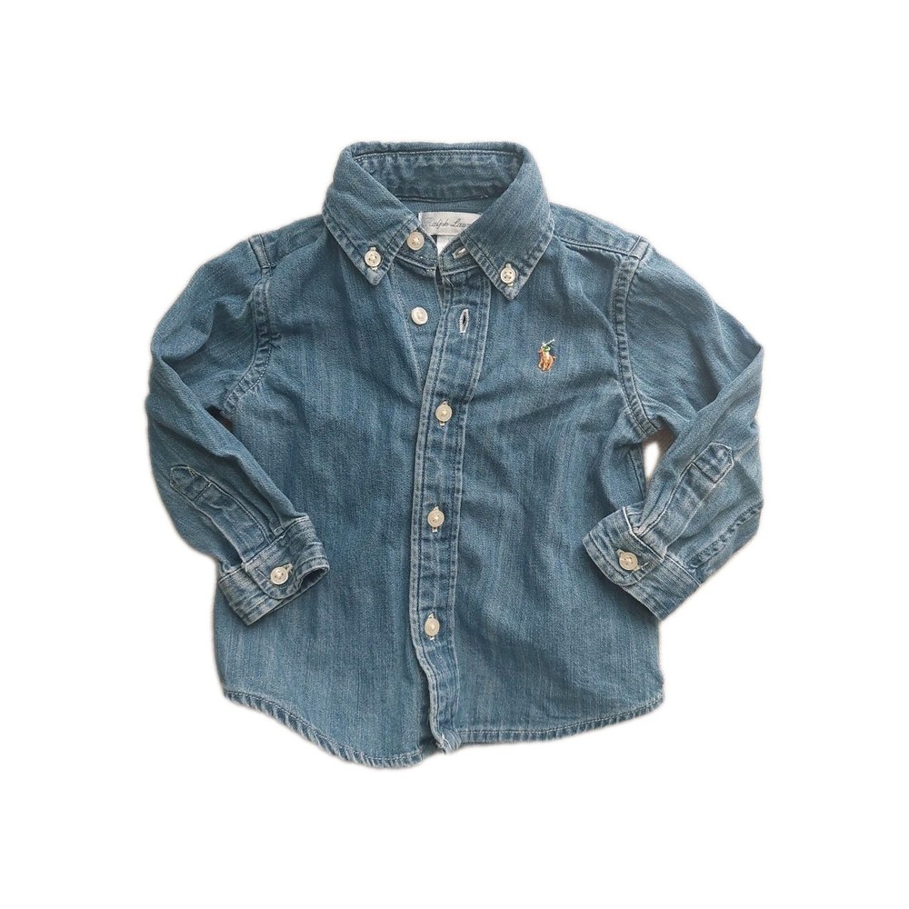Ralph Lauren Boys Baby 9 Months Long Sleeve Denim Shirt