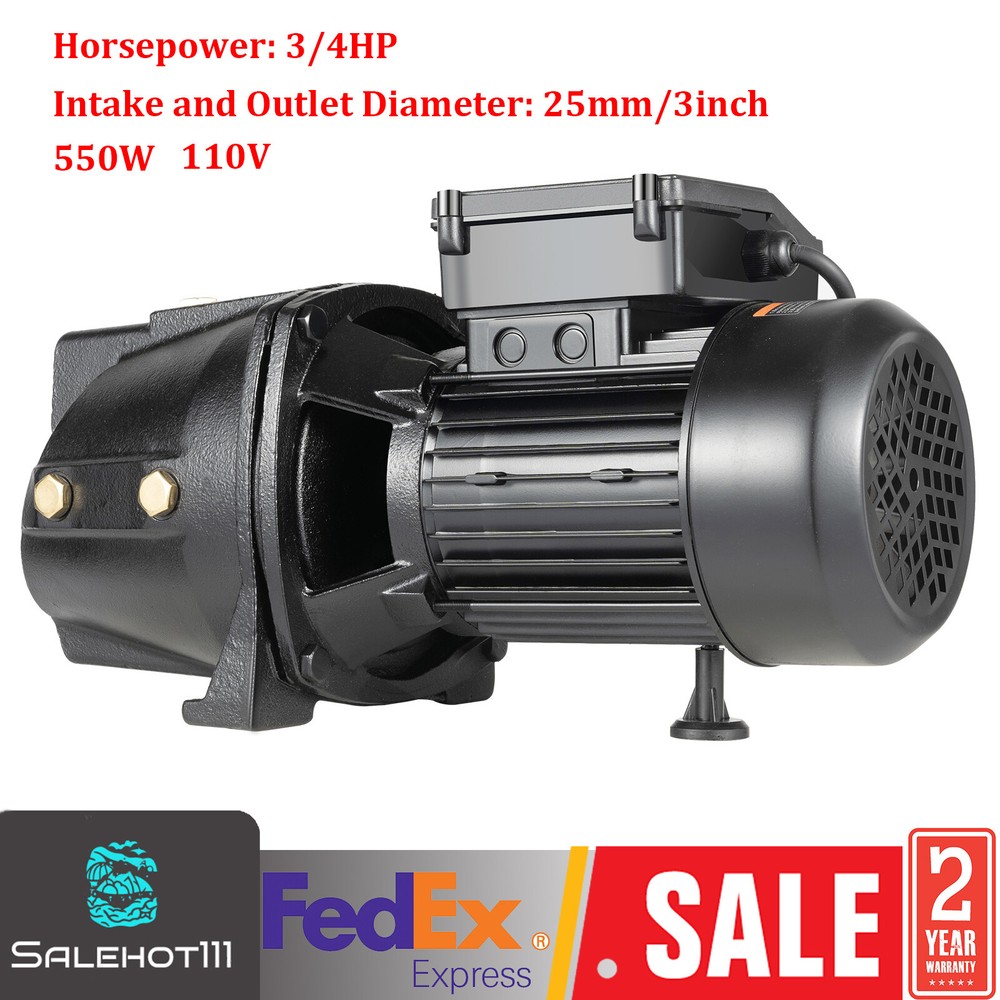 3/4HP Well Jet Pump Self-Priming Shallow Water Pump with Pressure Switch 550W