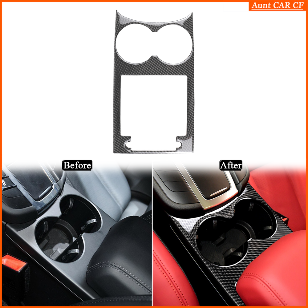 Real Carbon Fiber Cup Holder Panel Trim for Porsche Macan 2015+