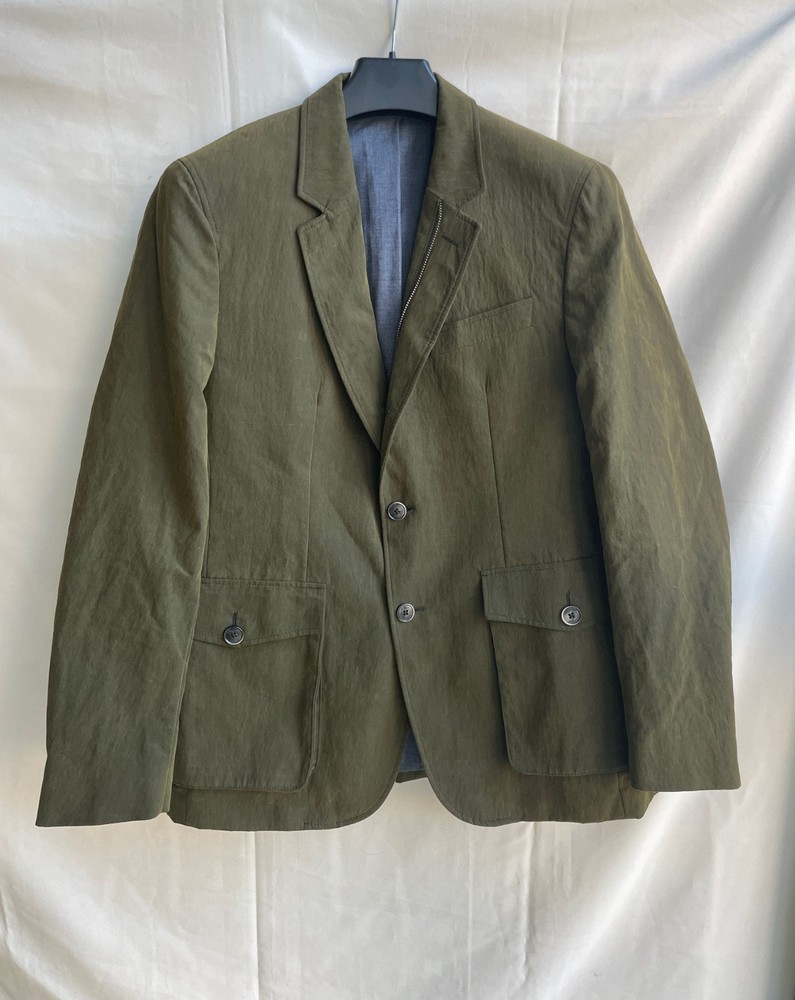 Hackett Zip Through Waxed Blazer Jacket Size EUR 50R/ UK/US 40R
