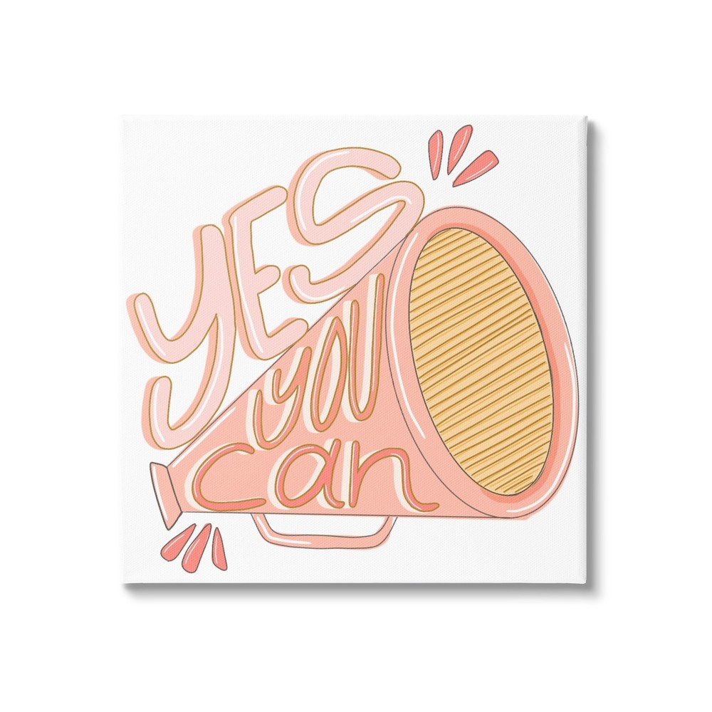 Empower Your Space with Stupell's Yes You Can Megaphone Motivational Canvas Wall Art