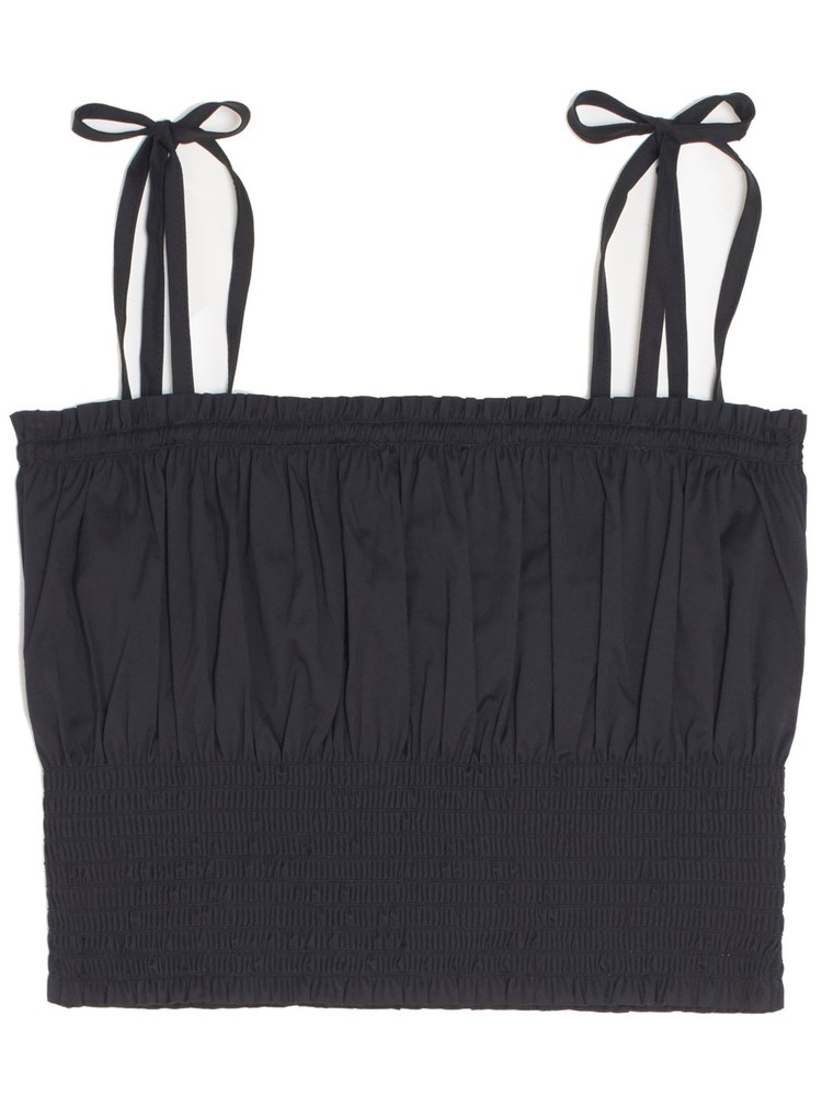 DANIELLE BERNSTEIN Womens Black Sleeveless Crop Top Size: XS