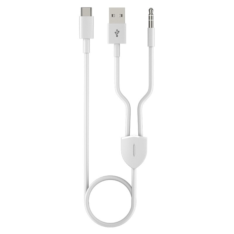 1 Split 2 Type C to USB A 3.5mm AUX Cable HiFi Sound Quality for Car Speakers
