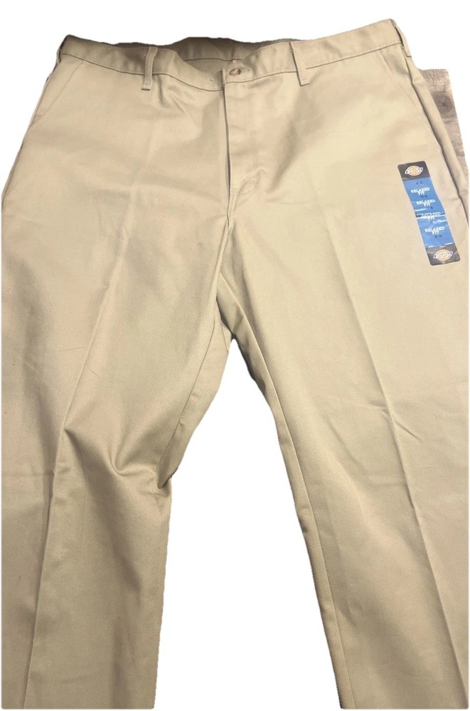 Dickies Mens 38x35 Relaxed Fit Straight Leg Brown Khaki Work Pants New With Tags
