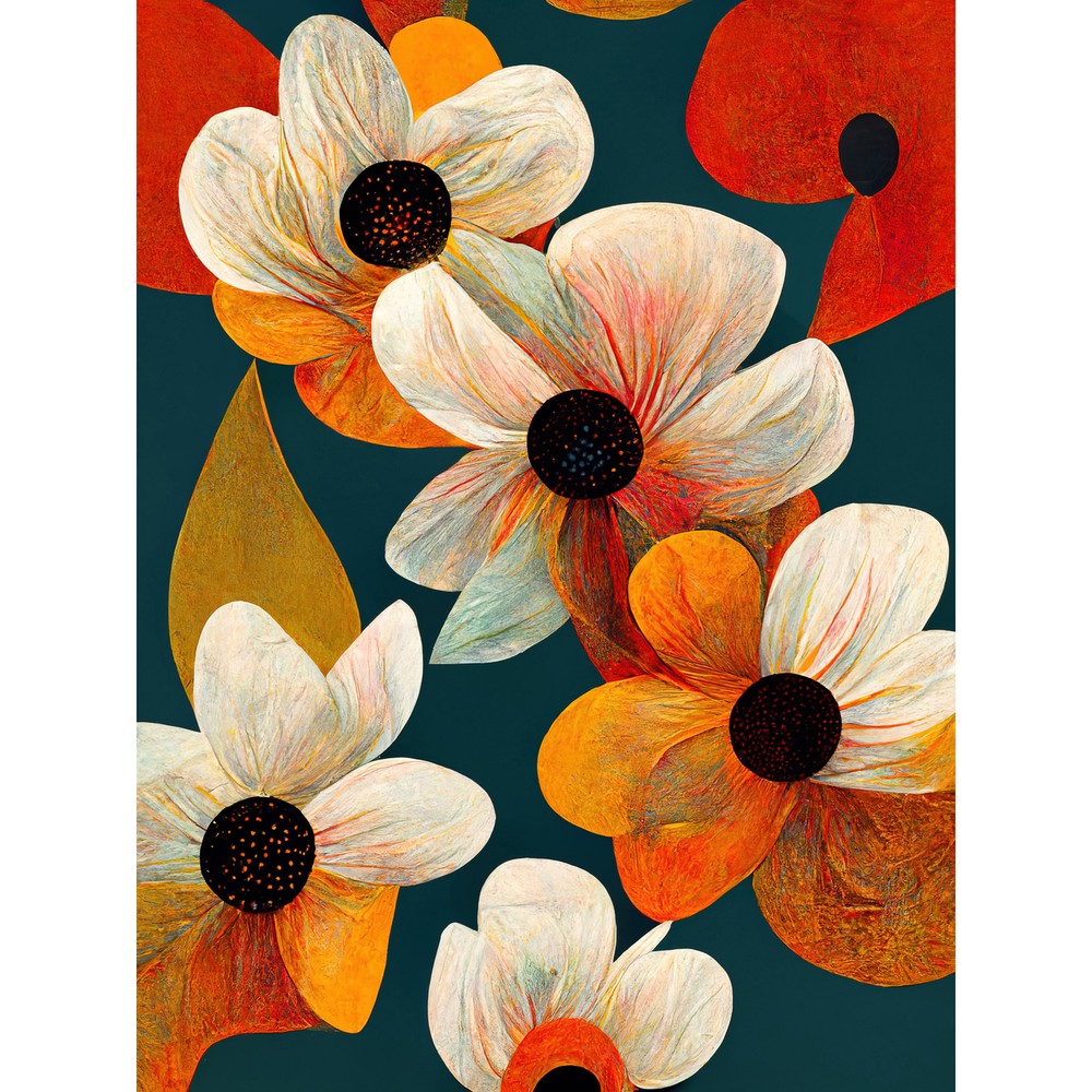 Daisies and Poppies Birds Eye View Bright Huge Wall Art Poster Print Giant