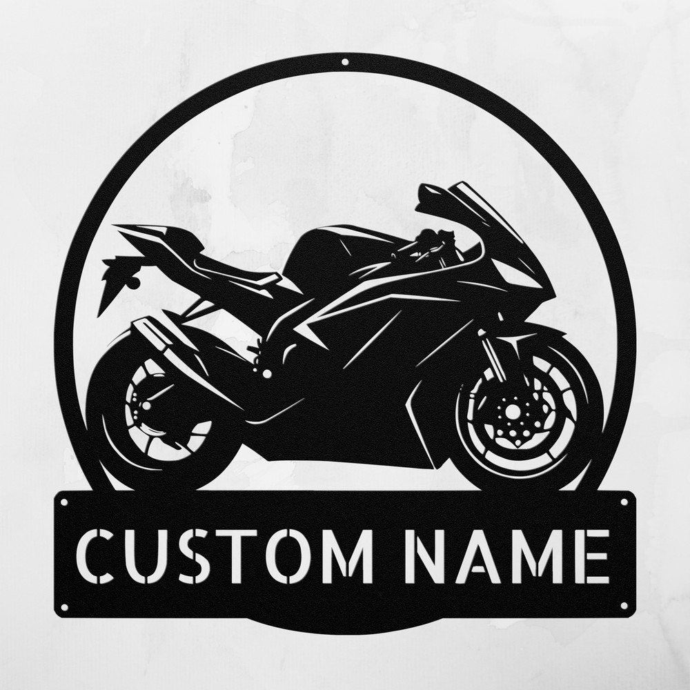 Personalized Motorcycle Metal Sign Custom Biker Decor Unique Gift for Riders