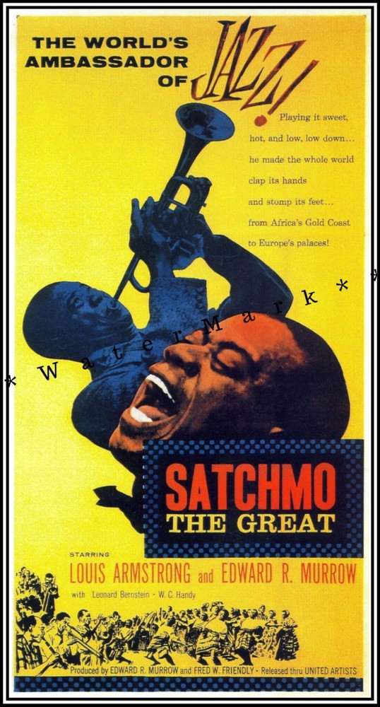 Louis Armstrong 1957 Satchmo The Great Vintage Poster Print Jazz Music Movie Art