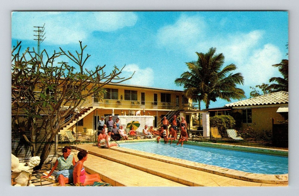 Pompano Beach FL-Florida, Villa Nova Apartments/Hotel, Vintage Postcard