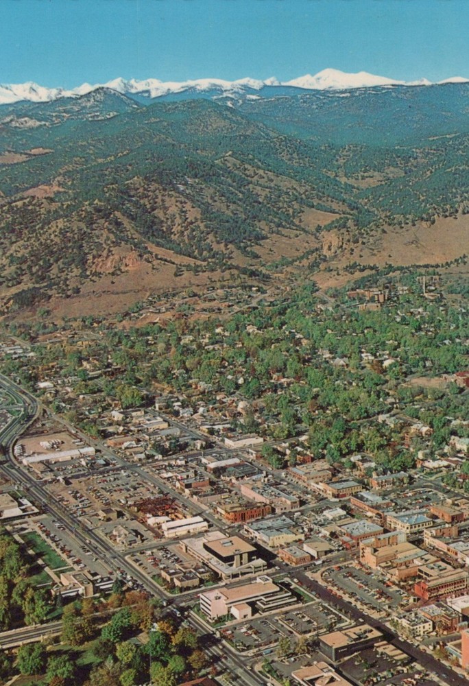 Aerial View Downtown Boulder Colorado 4x6 Postcard