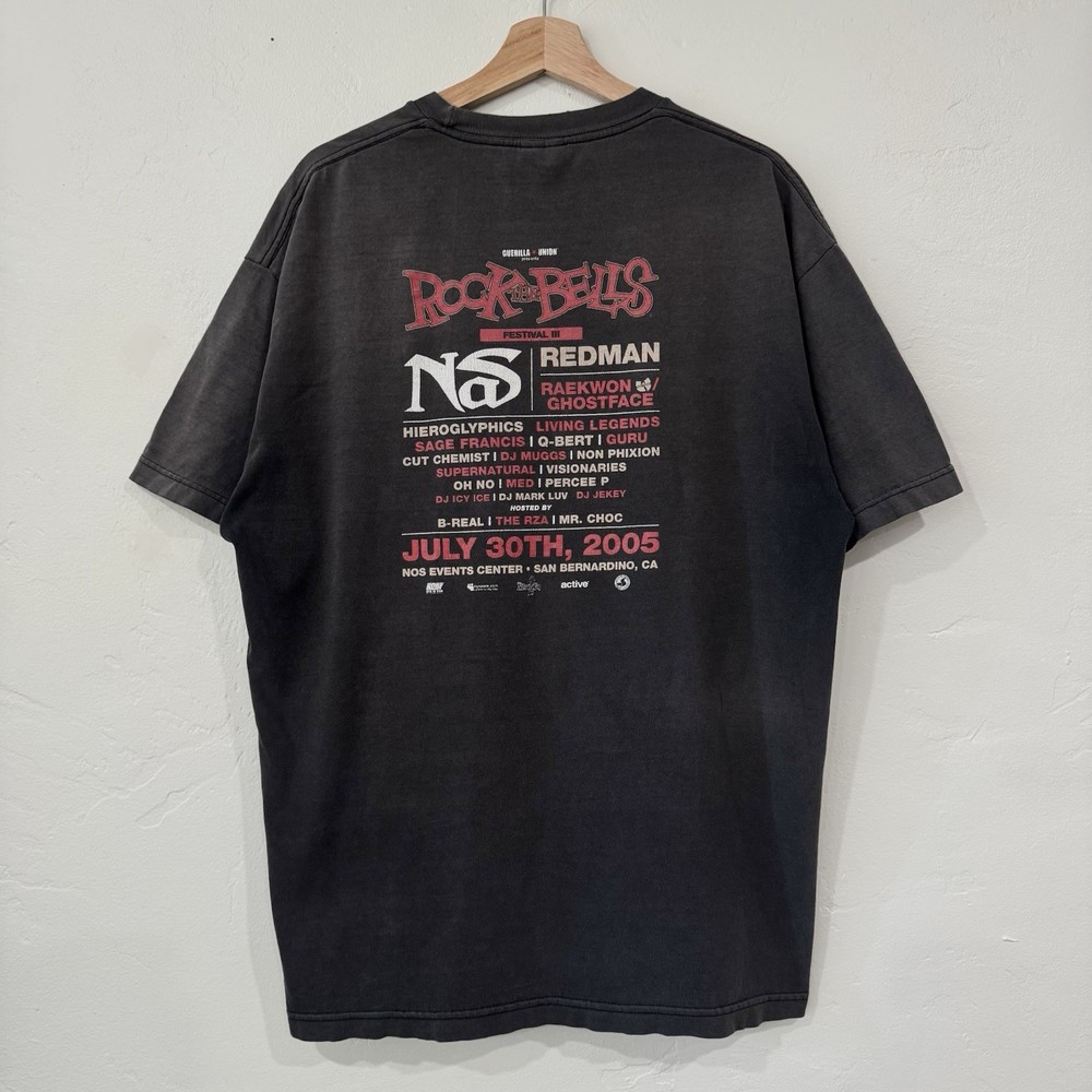 Vintage 2005 Rock The Bells Nas Redman Wu-Tang Clan Ghostface Killah Rap Tee