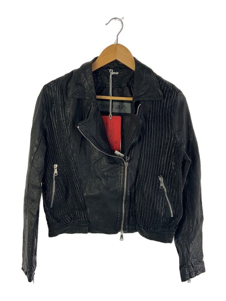 Giorgio Brato Double Riders Jacket/40/Sheep Leather/Blk 21901
