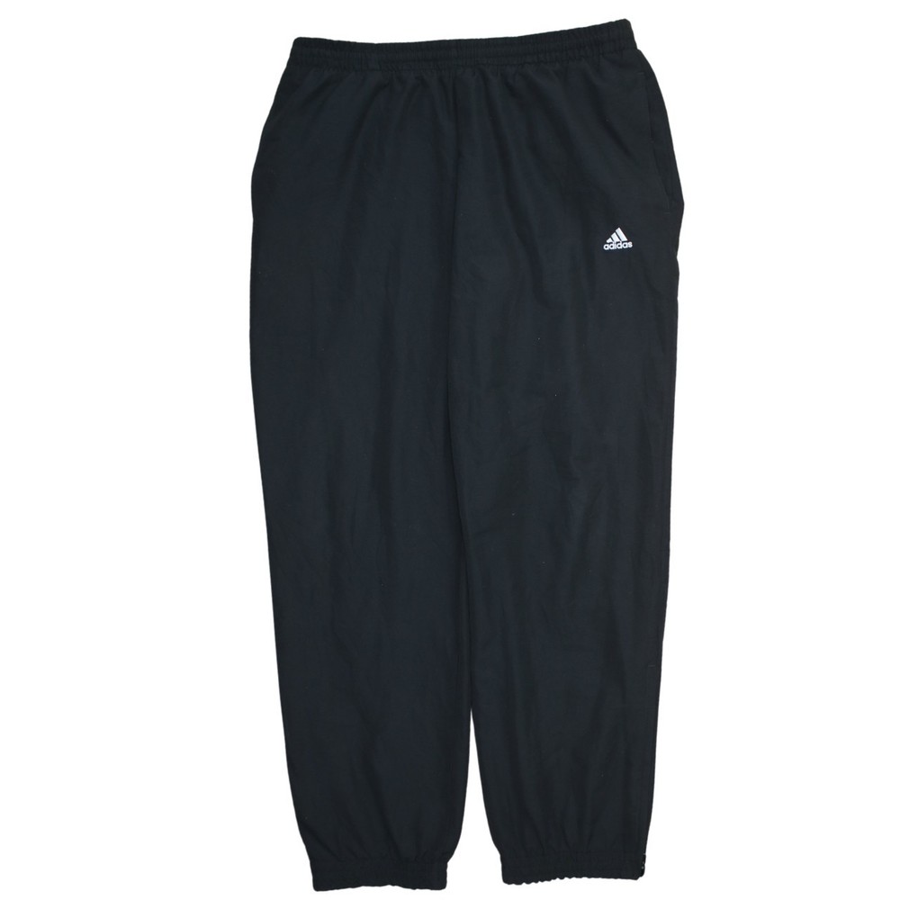 Adidas Mens Joggers Black Essentials Nylon Elastic Waist Tapered Track Pants L