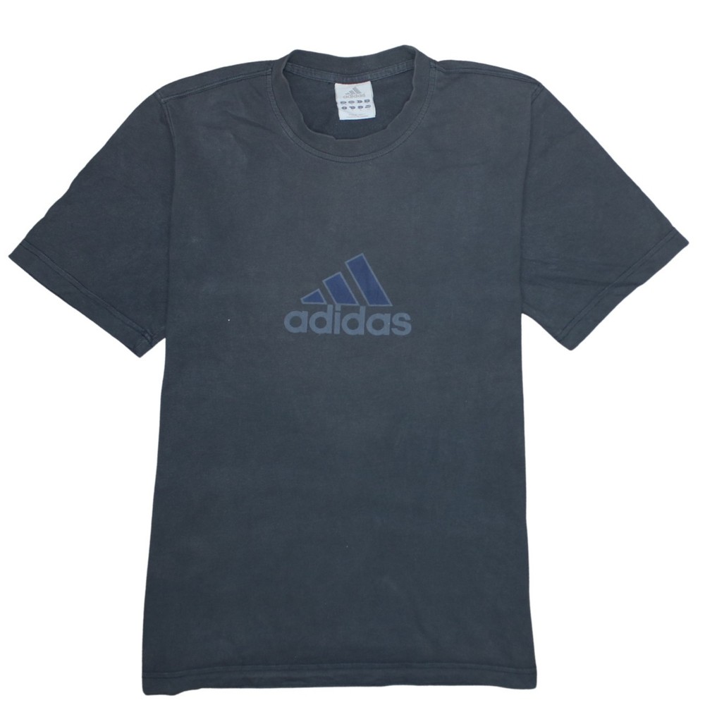 Adidas Mens T Shirt Grey Cotton Jersey Faded Graphic Print Logo Short Sleeve S