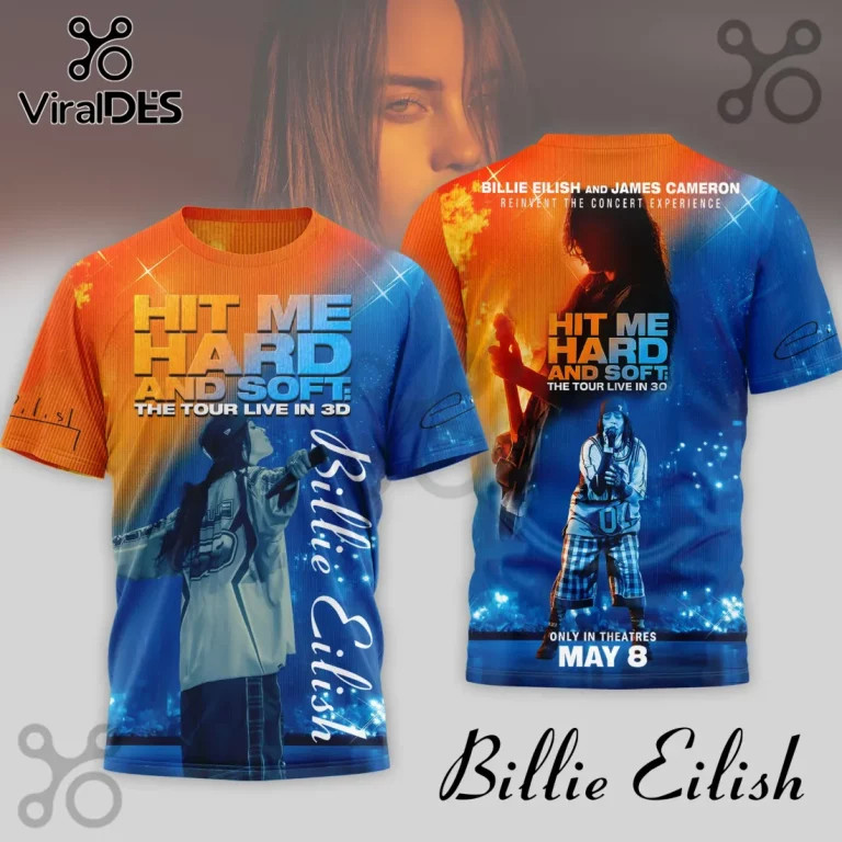 Billie Eilish Hit Me Hard and Soft 3D Concert Tour Graphic T-Shirt