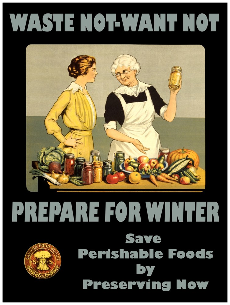 9612.Canada Food board.two women with food on table.POSTER.decor Home Office art