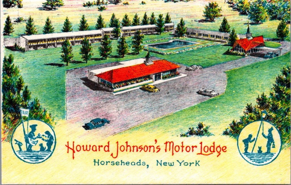 Howard Johnson's Motor Lodge Horseheads NY Vintage Postcard 1950s