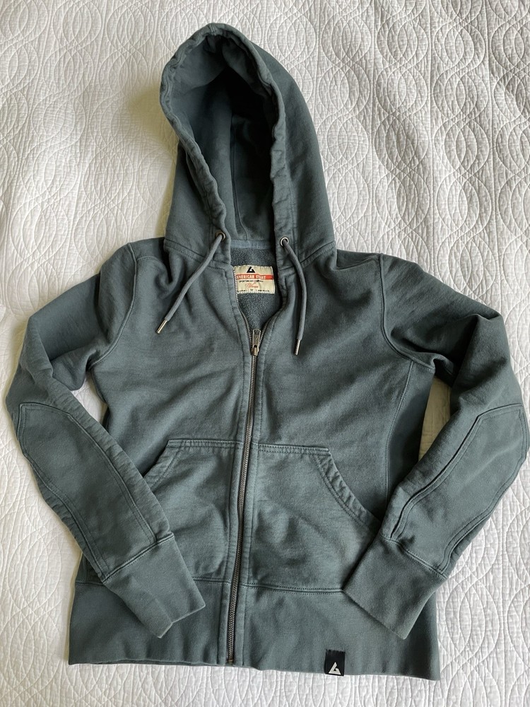 American Giant Womens Zip Thick Heavy Cotton Hoodie Sz M Sweatshirt USA Blue