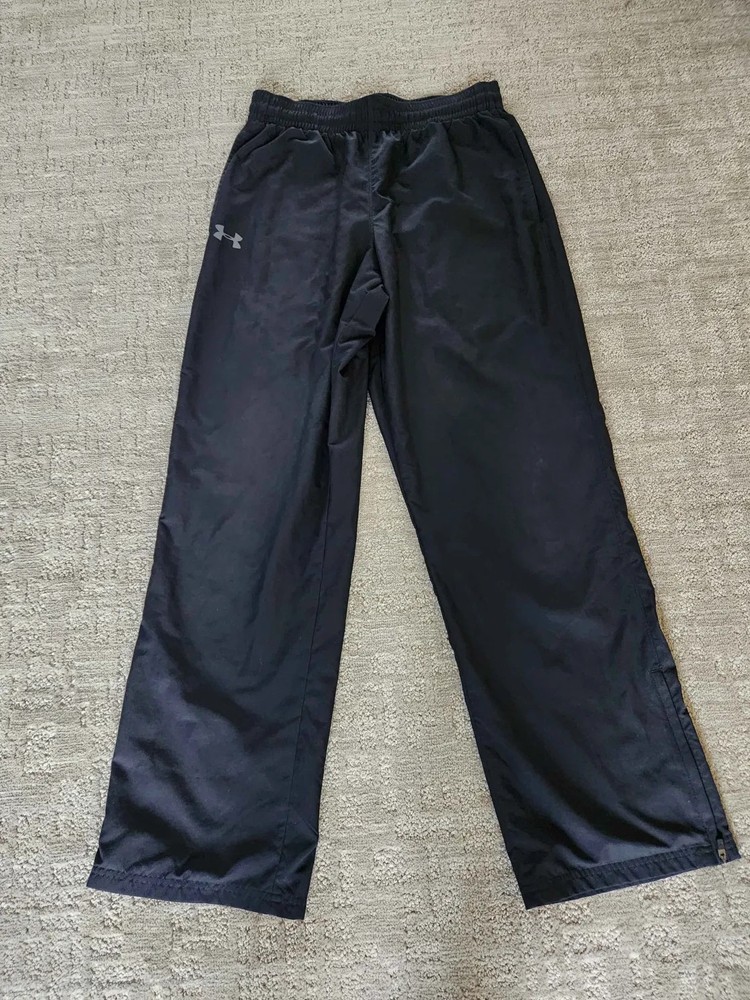 Under Armour Men's Black Zip Ankle Mesh Pockets Track Sweatpants Size: M