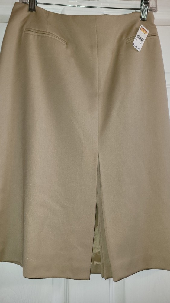 Nwt $118 Talbots Beige Lined Wool Skirt Womens Size 16