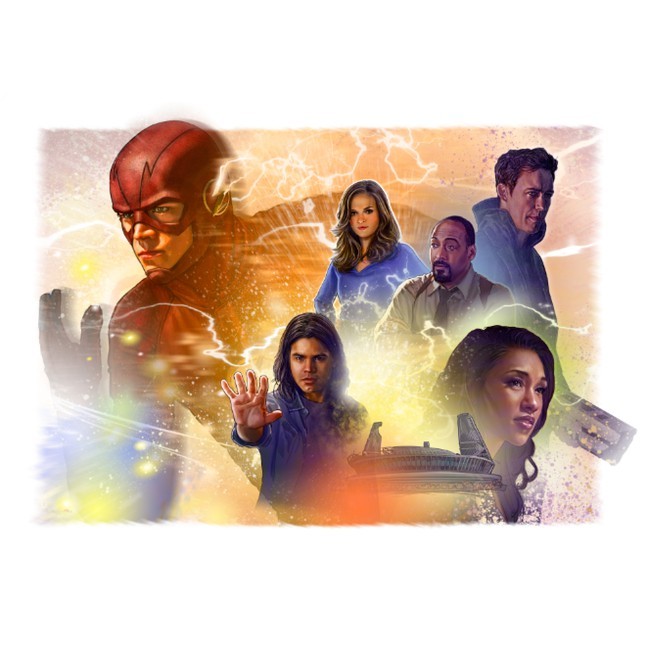 SIGNED The Flash CW Fine Art Print by Jason Palmer Iris Cisco Caitlin Joe Wells